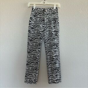 zebra print straight leg pants high rise women’s petite extra small